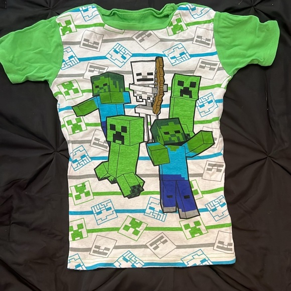 Kids 3 piece Minecraft pajama set, pants shorts and tshirt pjs Boys size 10 - Picture 2 of 7
